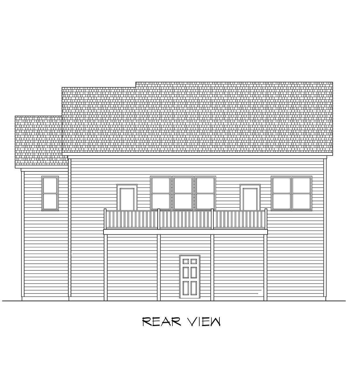 Traditional Rear Elevation of Plan 76710