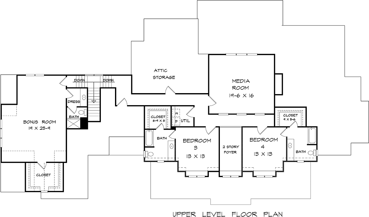 Craftsman Traditional Level Two of Plan 76713