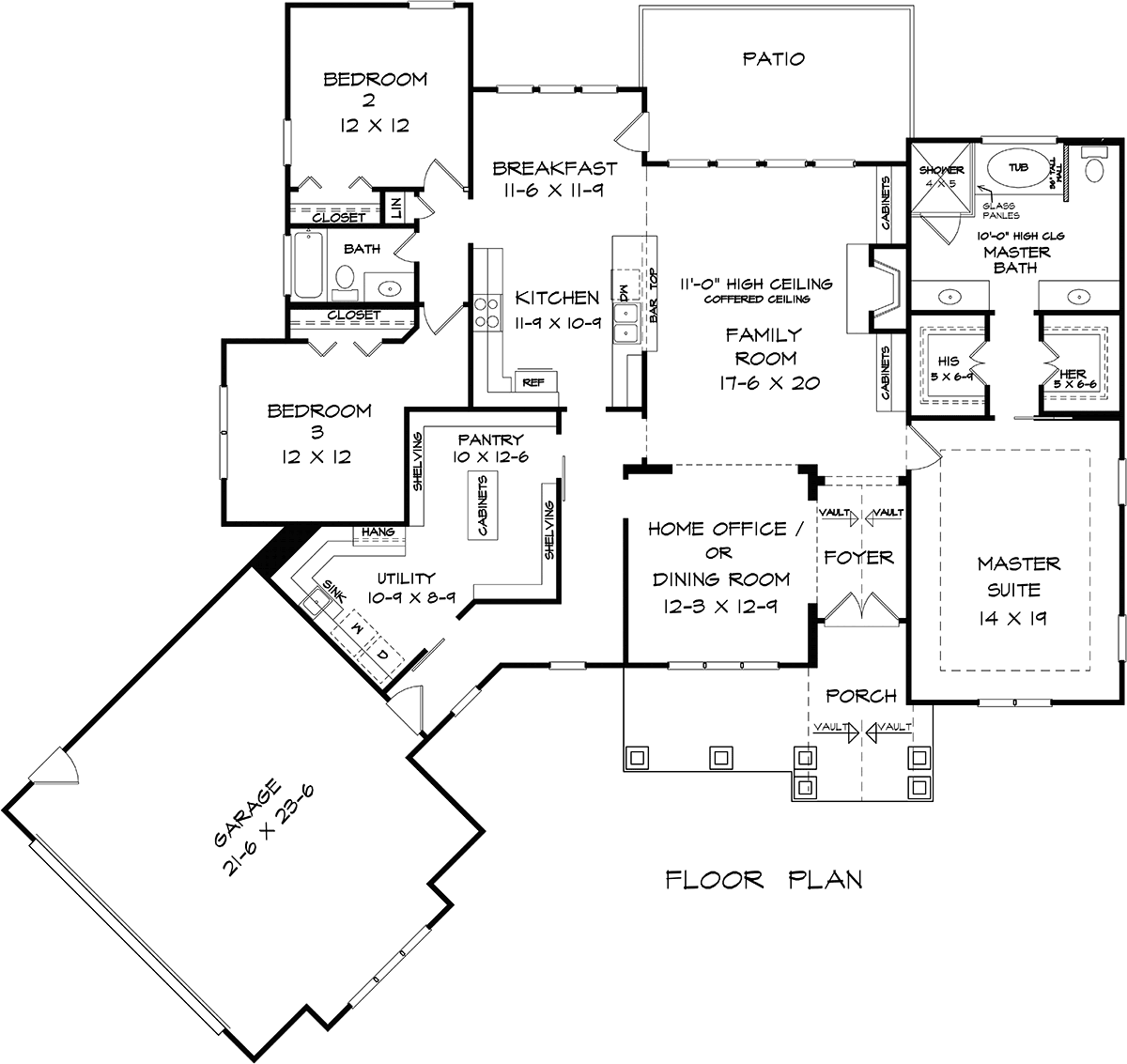 Craftsman Ranch Traditional Level One of Plan 76714