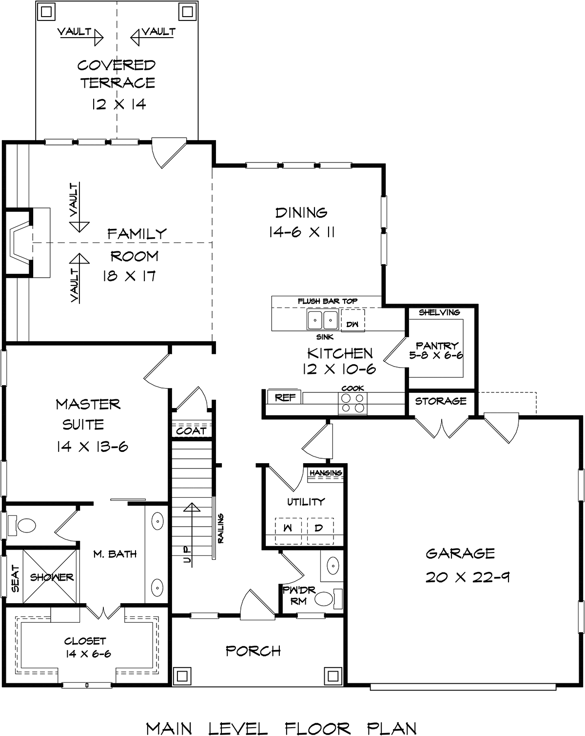 Craftsman Traditional Level One of Plan 76715