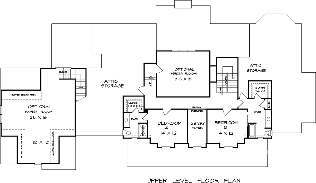 Craftsman Traditional Level Two of Plan 76716