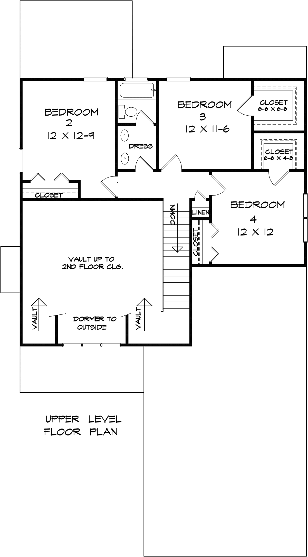 Bungalow Craftsman Traditional Level Two of Plan 76721