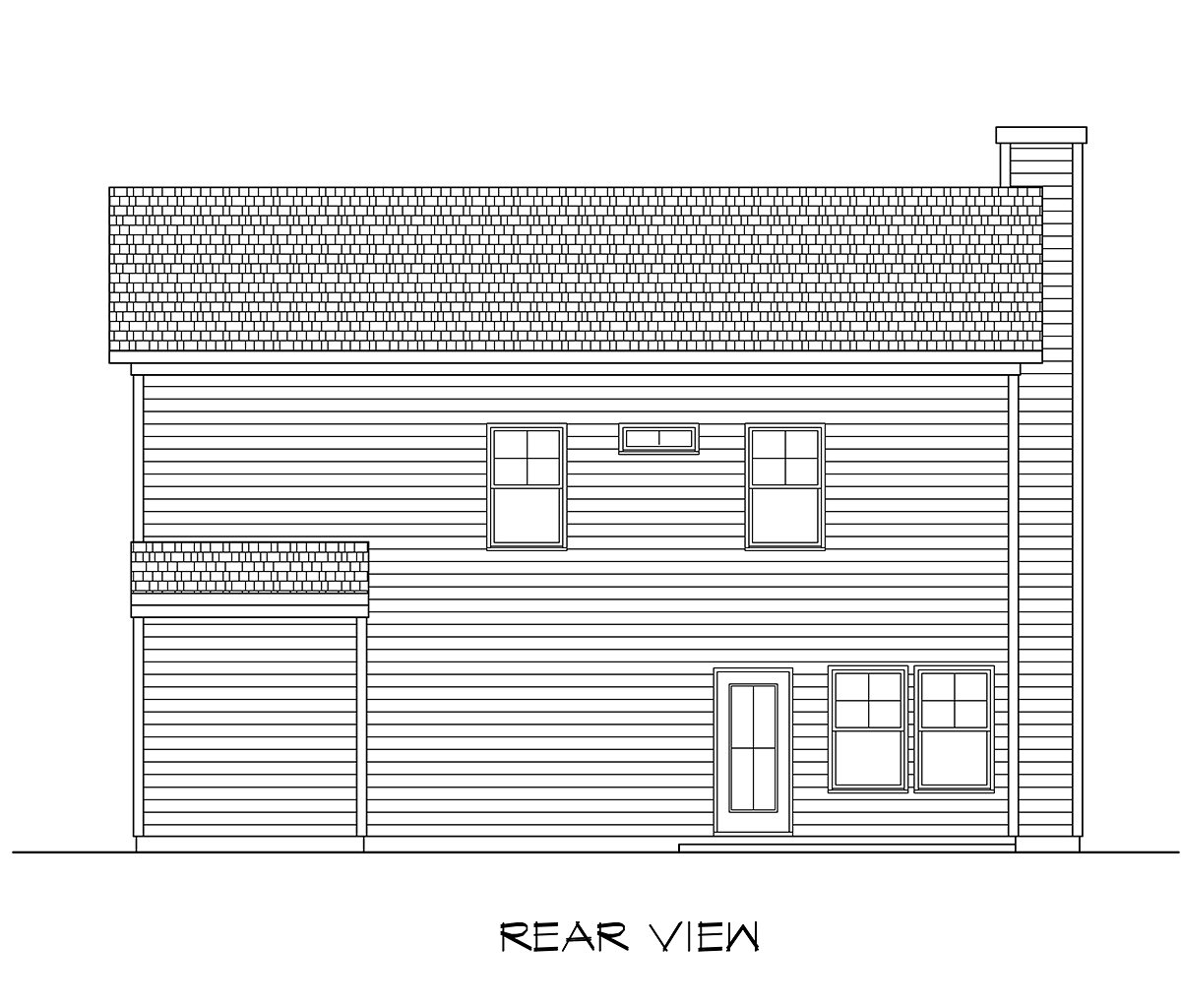 Bungalow Craftsman Traditional Rear Elevation of Plan 76721