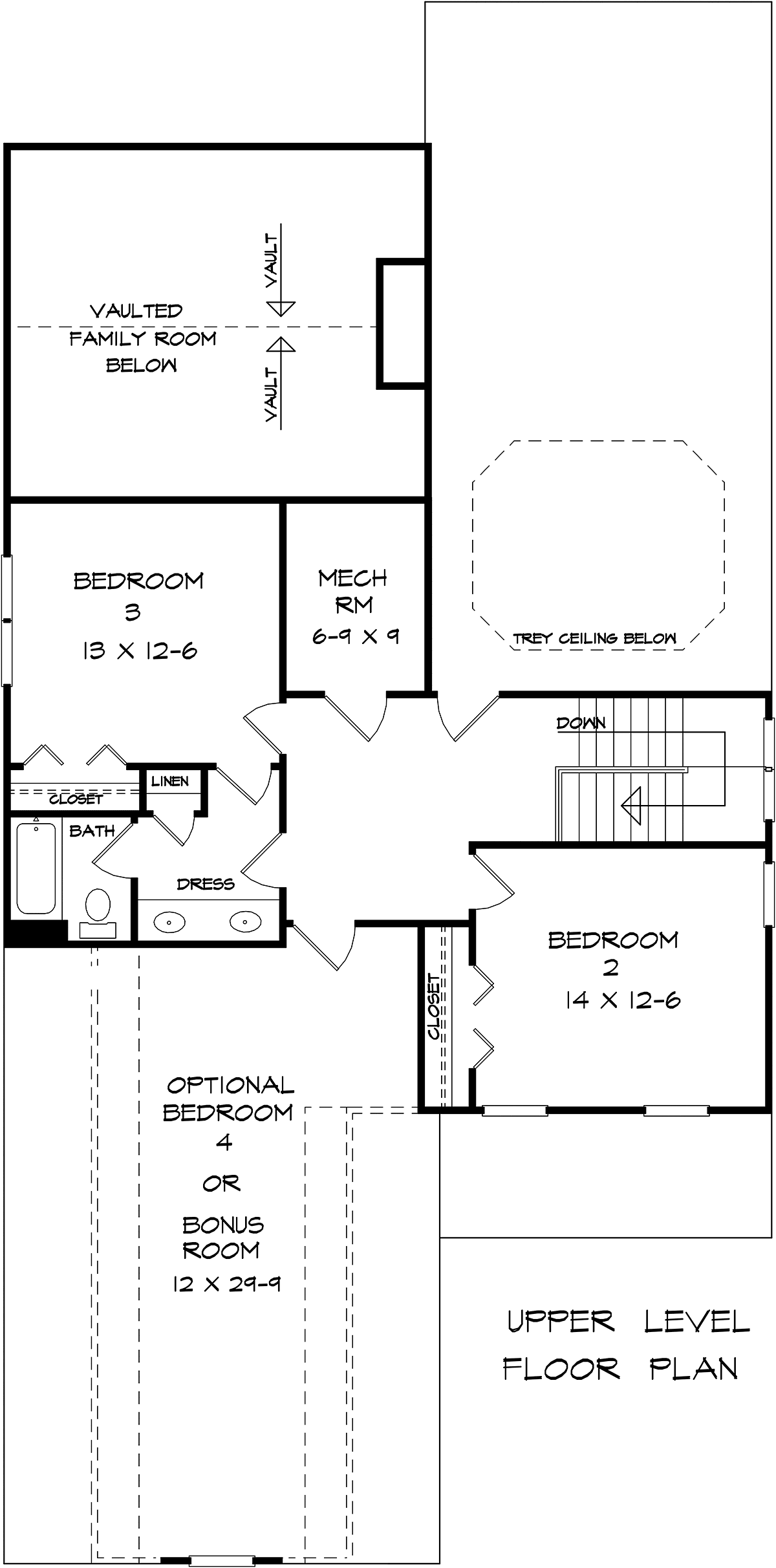 Bungalow Craftsman Traditional Level Two of Plan 76722