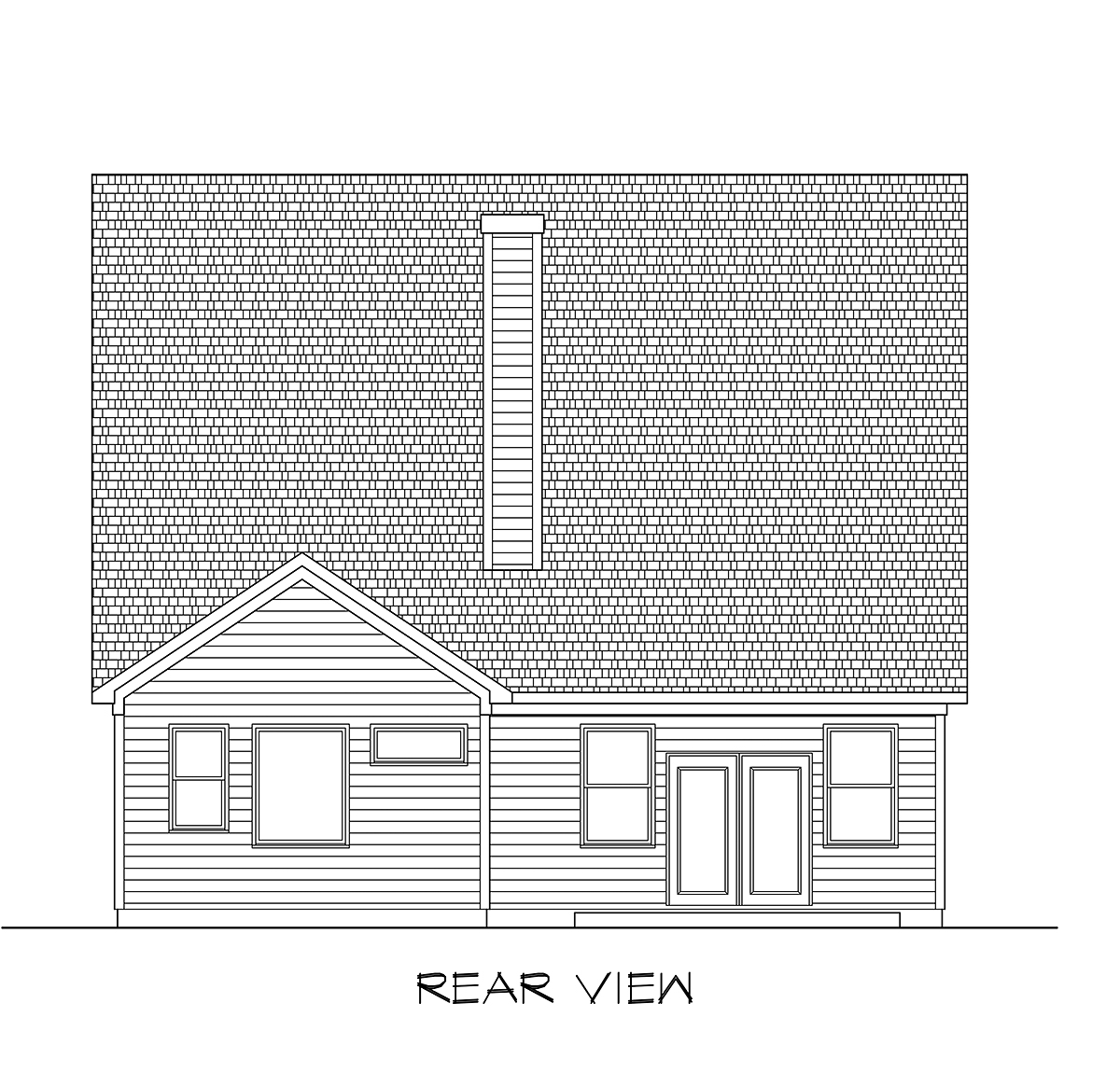 Bungalow Craftsman Traditional Rear Elevation of Plan 76722