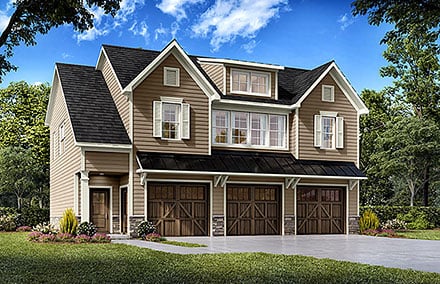 Garage-Living Plan 76726 Elevation