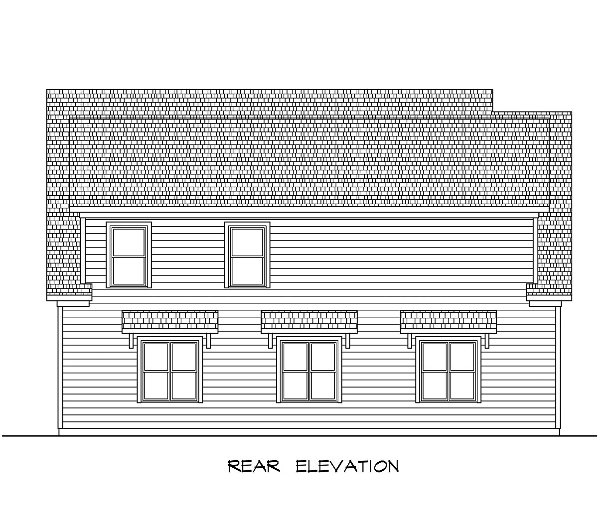 Traditional Rear Elevation of Plan 76727