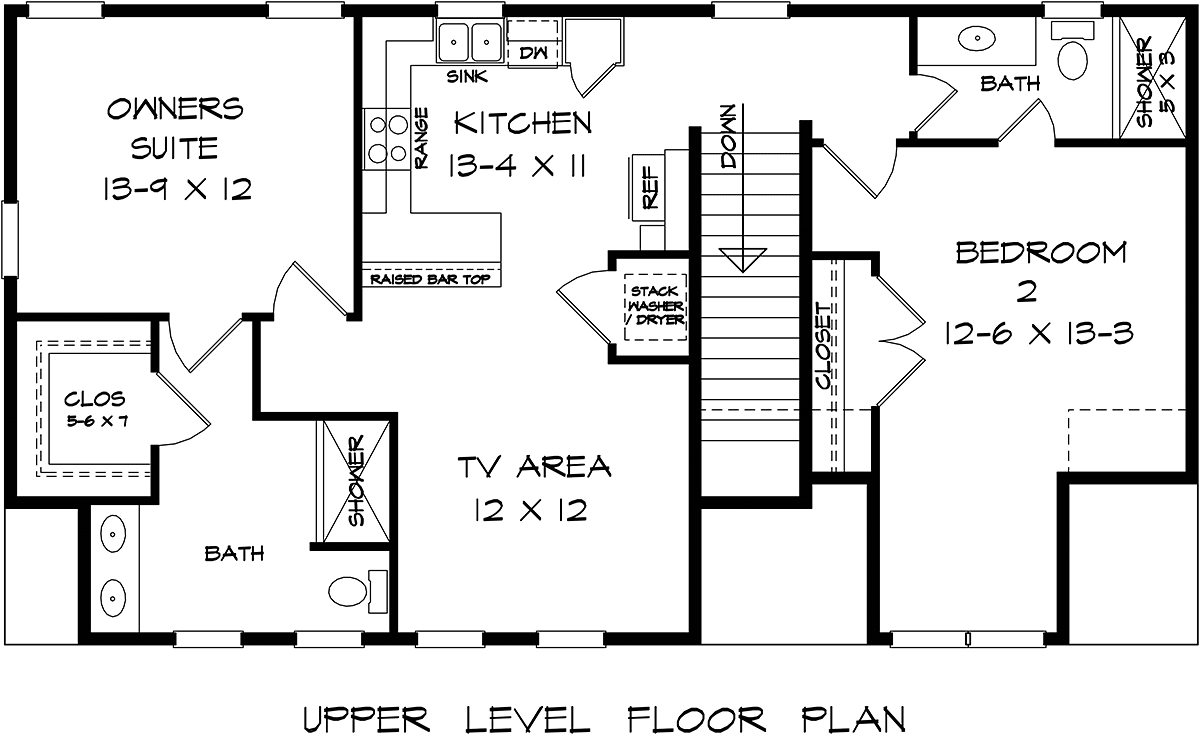 Country Farmhouse Traditional Level Two of Plan 76729