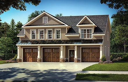 Craftsman Traditional Elevation of Plan 76730