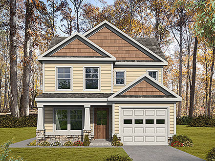 Country Craftsman Traditional Elevation of Plan 76739