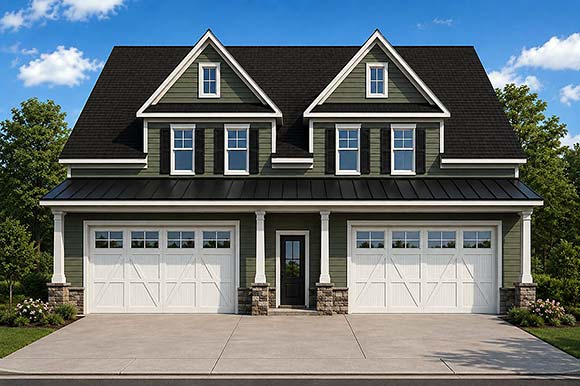 Garage-Living Plan 76741