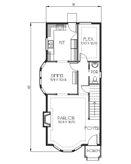 House Plan 76803 First Level Plan