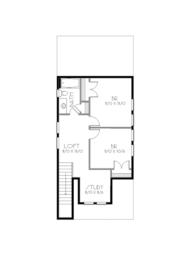 Bungalow Craftsman Level Two of Plan 76806