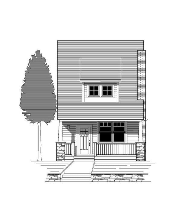 House Plan 76806 Elevation