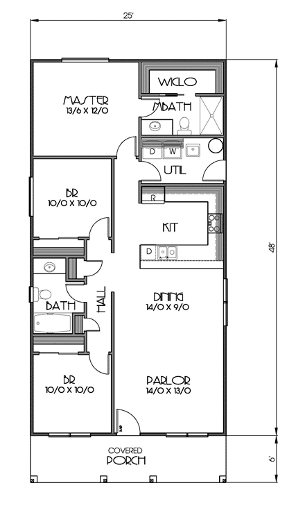 House Plan 76808 First Level Plan