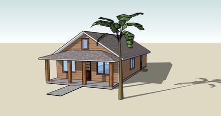 Bungalow Craftsman Southern Elevation of Plan 76810