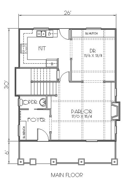 Bungalow Craftsman Level One of Plan 76813