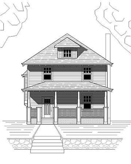 Bungalow Craftsman Elevation of Plan 76813