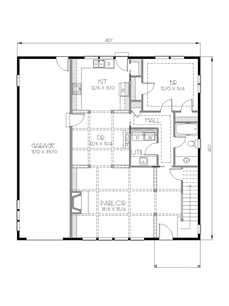 Bungalow Craftsman Level One of Plan 76816