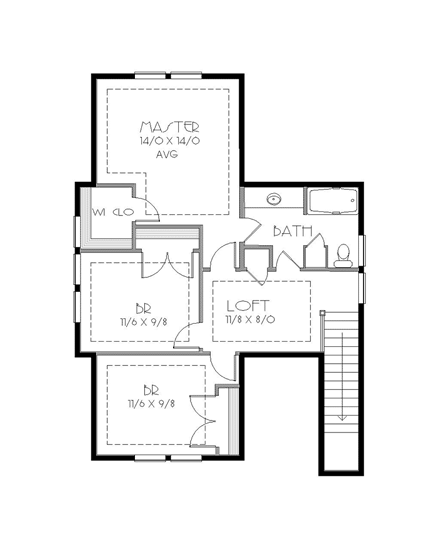 House Plan 76817 Second Level Plan