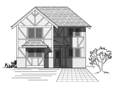 Tudor Elevation of Plan 76820