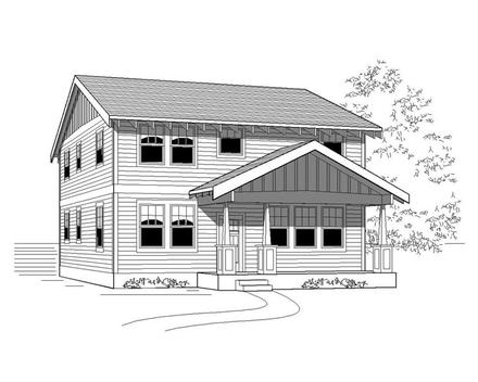 Craftsman Elevation of Plan 76823