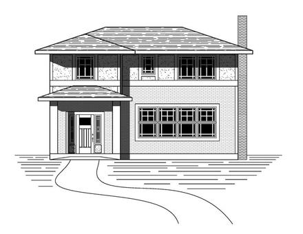 Craftsman Traditional Elevation of Plan 76824