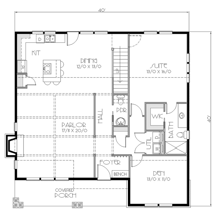 Craftsman Farmhouse Traditional Level One of Plan 76827