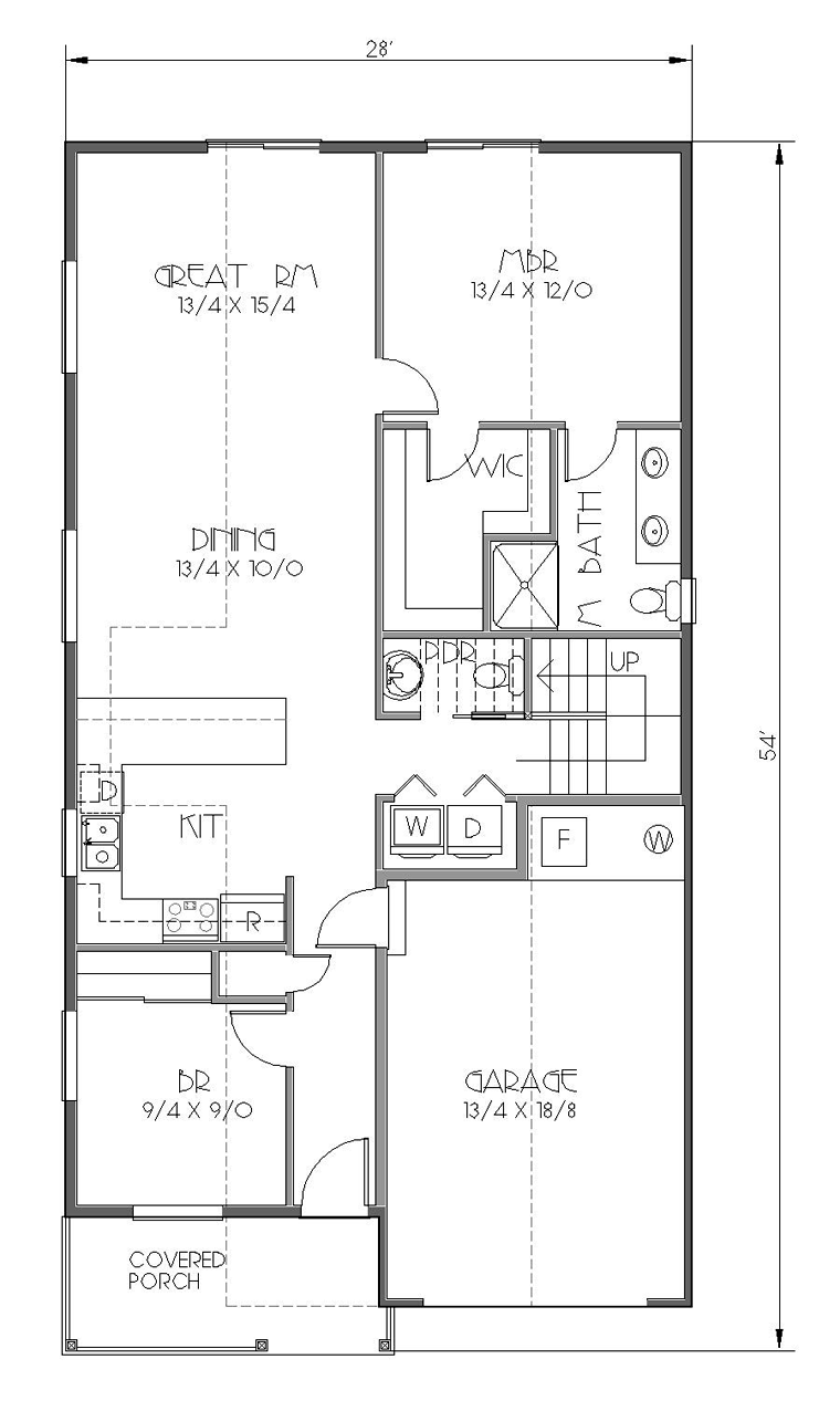 Bungalow Cottage Craftsman Level One of Plan 76830