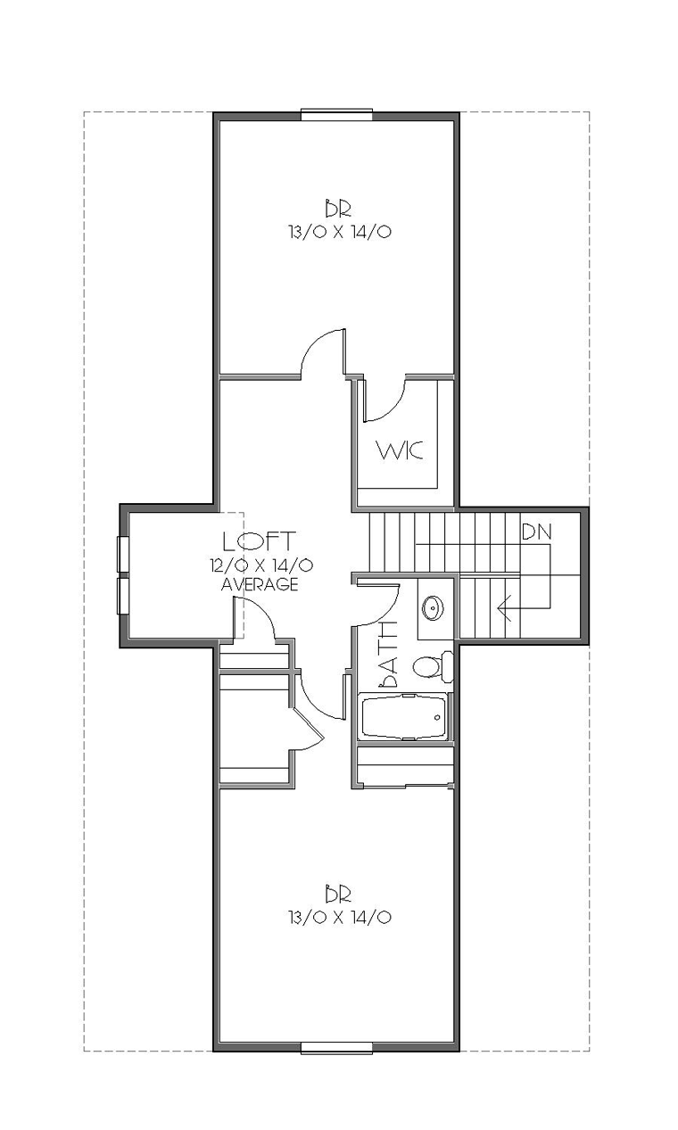 Bungalow Cottage Craftsman Level Two of Plan 76830