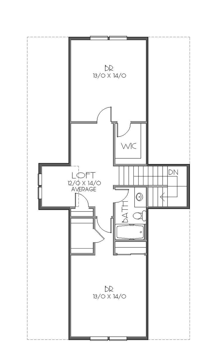 Bungalow Cottage Craftsman Level Two of Plan 76831