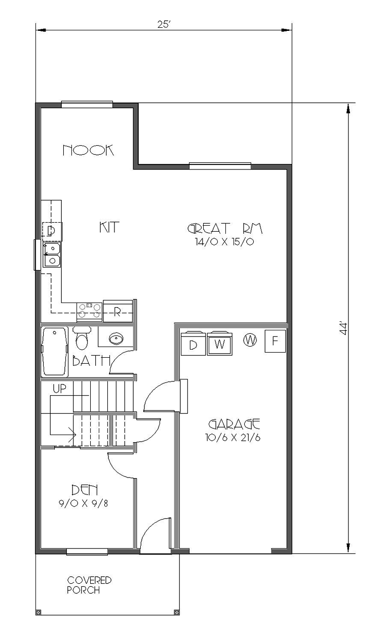 Bungalow Cottage Craftsman Level One of Plan 76832