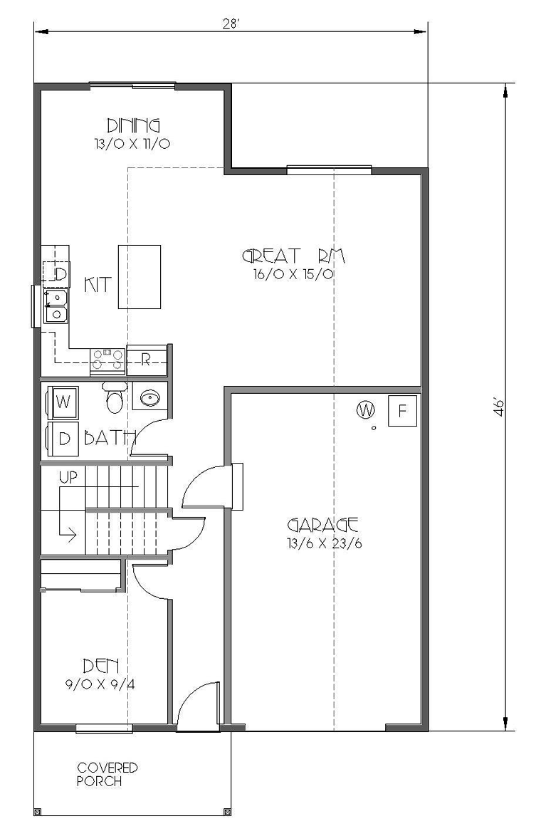 Bungalow Cottage Craftsman Level One of Plan 76834