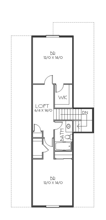 House Plan 76835 Second Level Plan