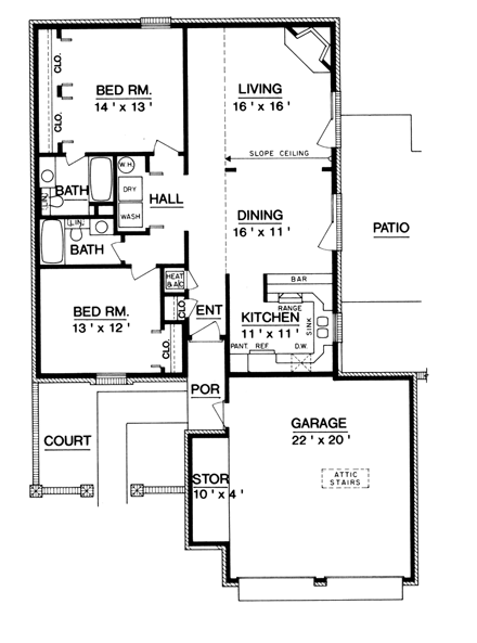 House Plan 76904 First Level Plan