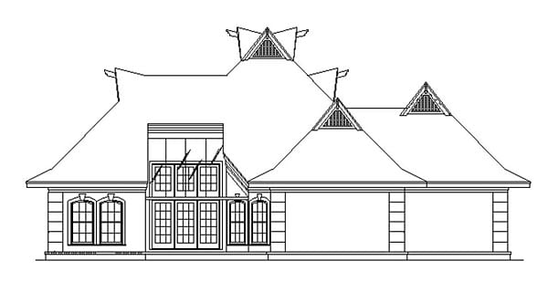 French Country Rear Elevation of Plan 76911