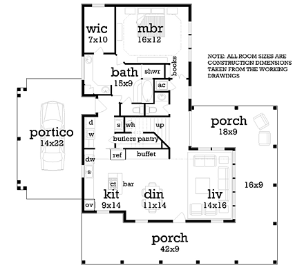 House Plan 76912 First Level Plan