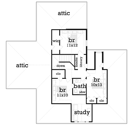 House Plan 76912 Second Level Plan