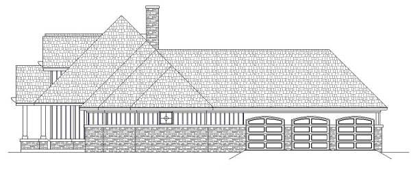 Craftsman, Traditional, Tudor Plan with 1938 Sq. Ft., 3 Bedrooms, 2 Bathrooms, 3 Car Garage Picture 4