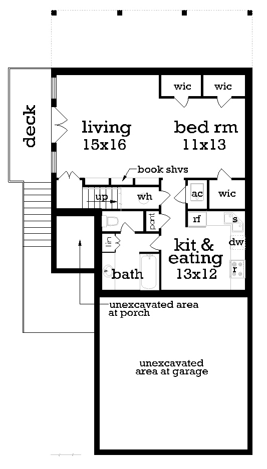 Cottage Country Traditional Lower Level of Plan 76918