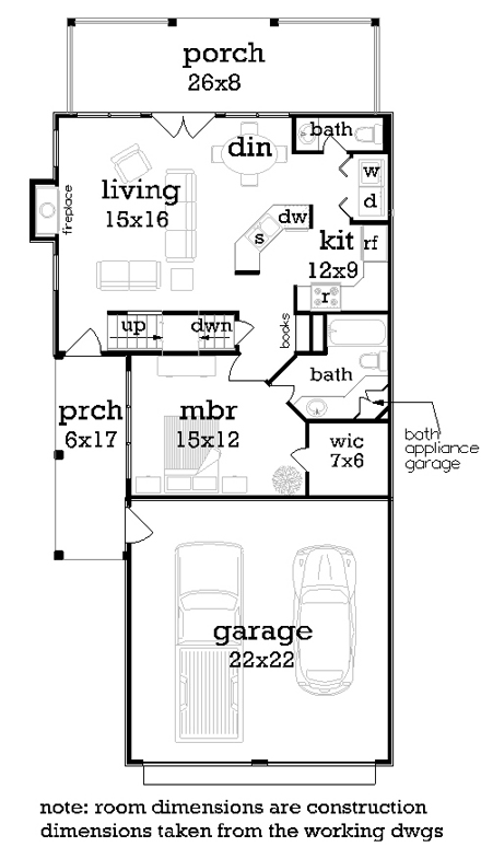 House Plan 76918 First Level Plan