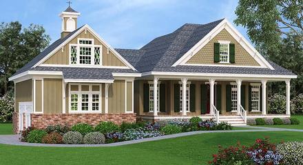 Cottage Craftsman Southern Elevation of Plan 76921