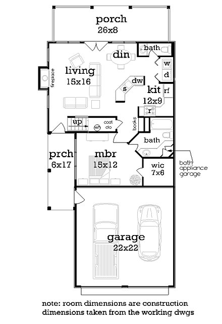 House Plan 76922 First Level Plan