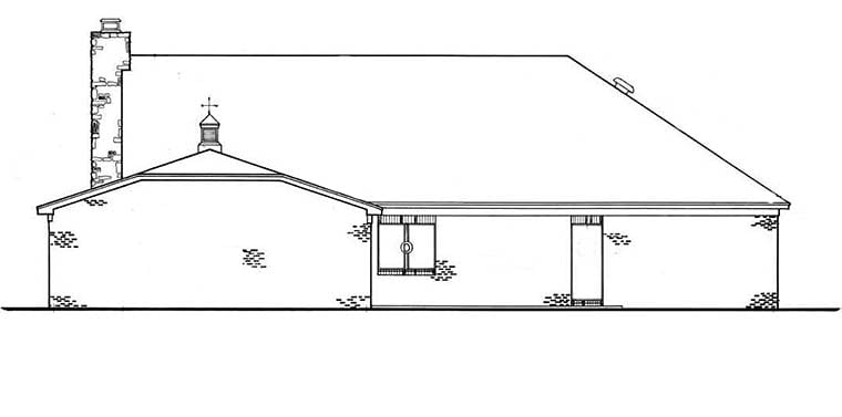 Country Farmhouse Southern Rear Elevation of Plan 76924