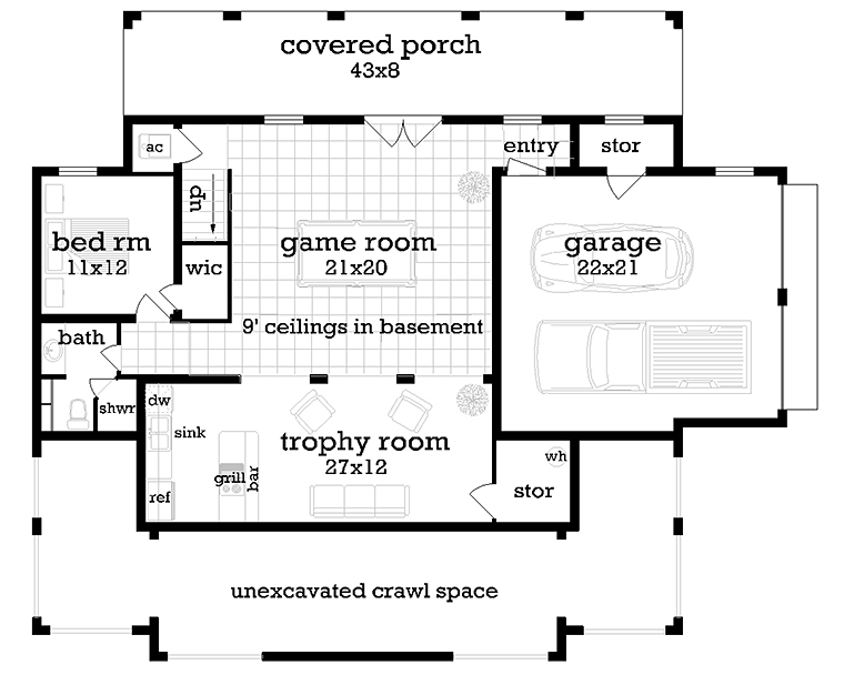 Colonial Country Southern Lower Level of Plan 76925