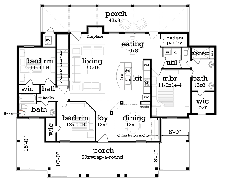 Colonial Country Southern Level One of Plan 76925