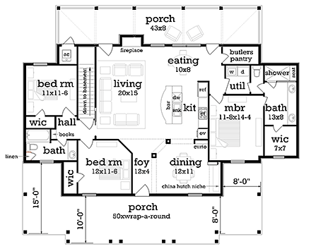 House Plan 76925 First Level Plan