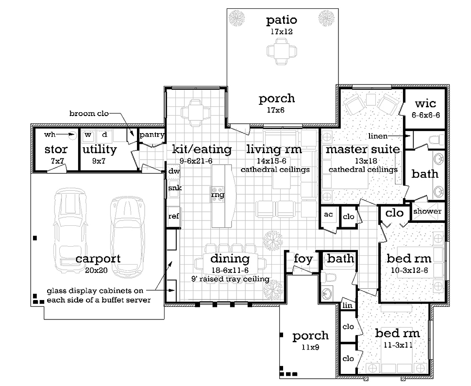 Contemporary Ranch Level One of Plan 76928