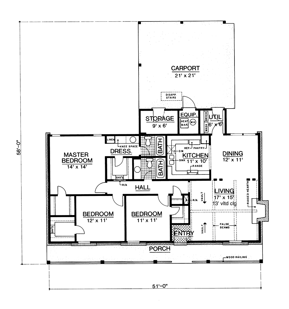 Ranch Traditional Level One of Plan 76930