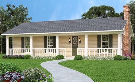 Ranch Traditional Elevation of Plan 76930
